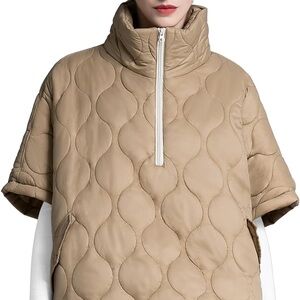 Tan Quilted Short Sleeve Jacket
